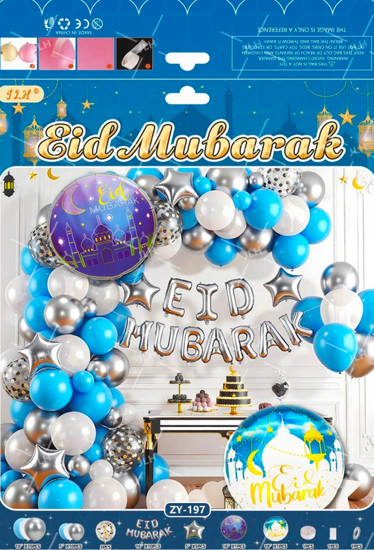 Décoration Aid Moubarak Bleu Clair Blanc - Kit Complet 66 Pièces