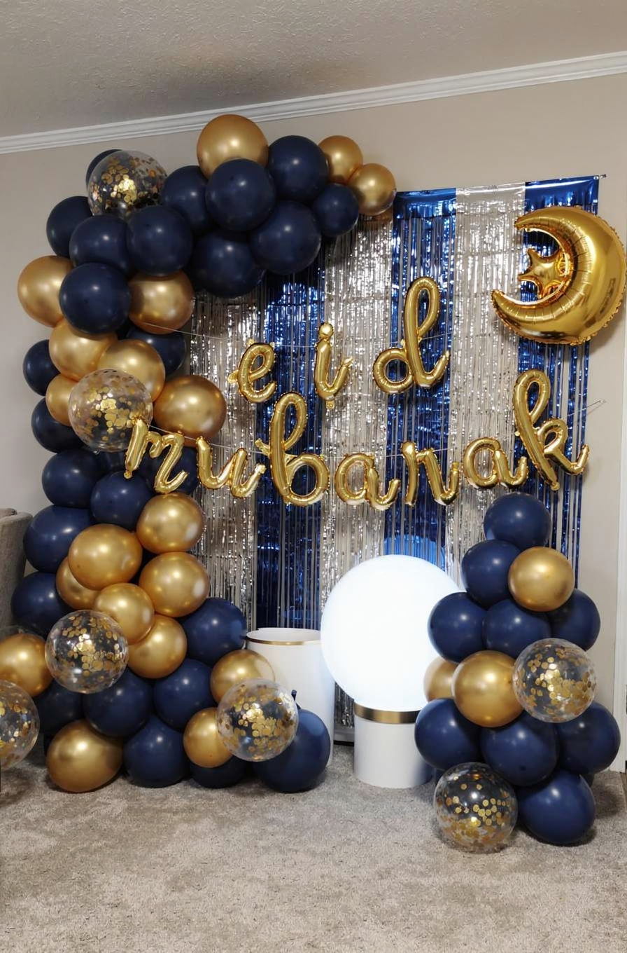 Décoration Aid Moubarak Bleu Or - Kit Complet 66 Pièces