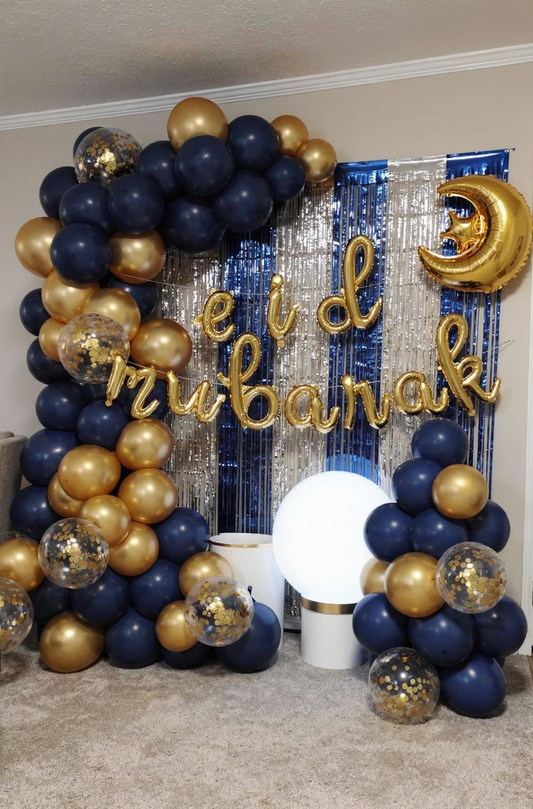 Décoration Aid Moubarak Bleu Or - Kit Complet 66 Pièces