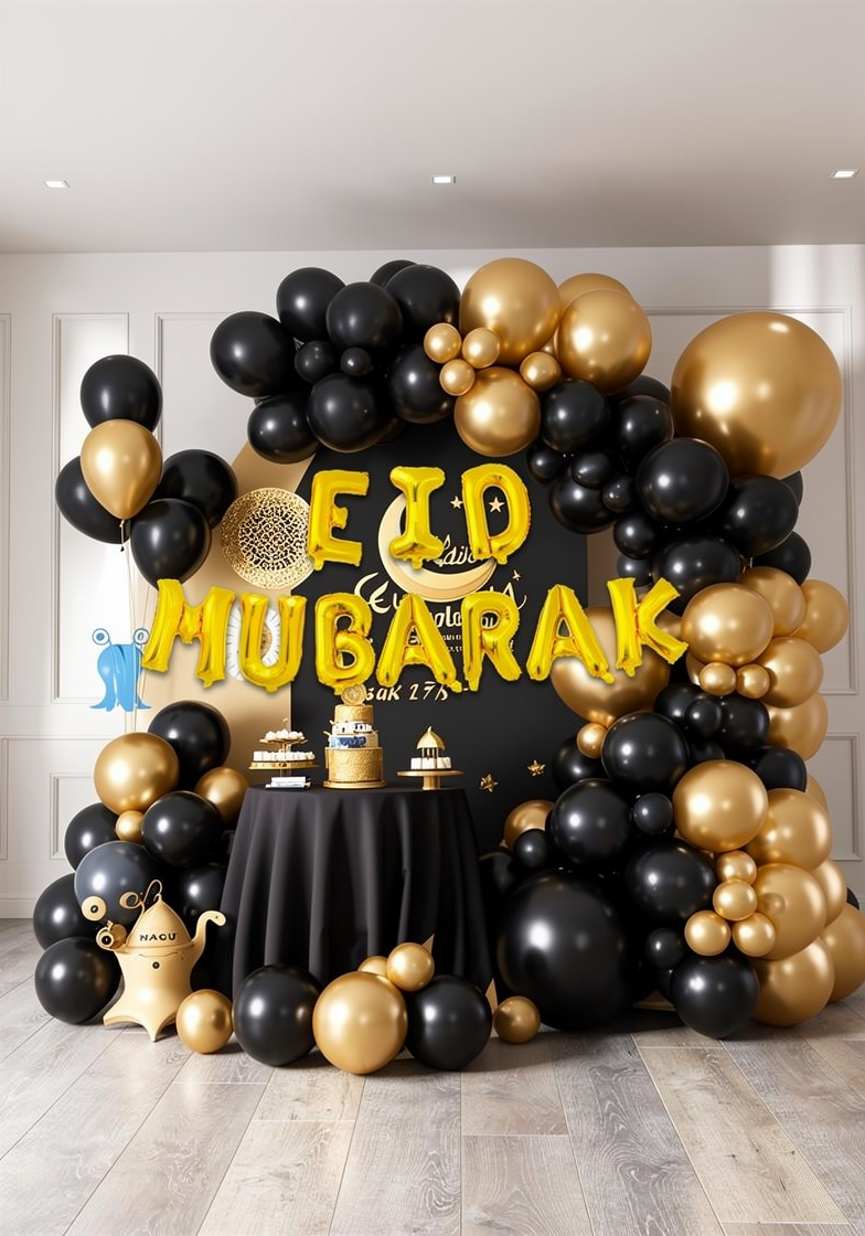 Décoration Aid Moubarak Noir Or - Kit Complet 66 Pièces