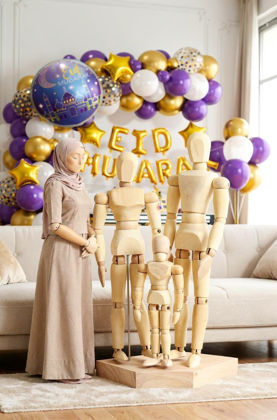 Décoration Aid Moubarak Violet Or Blanc - Kit Complet 66 Pièces